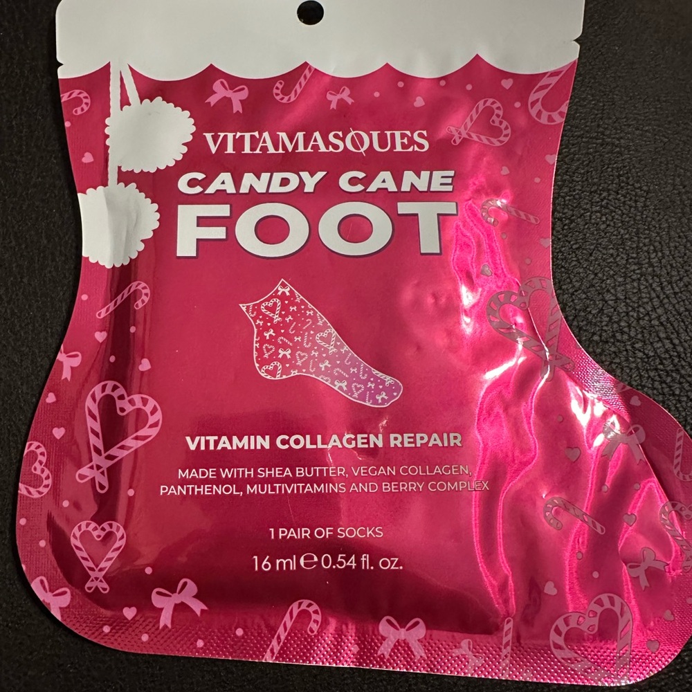 Candy Cane Foot Socks - Pink